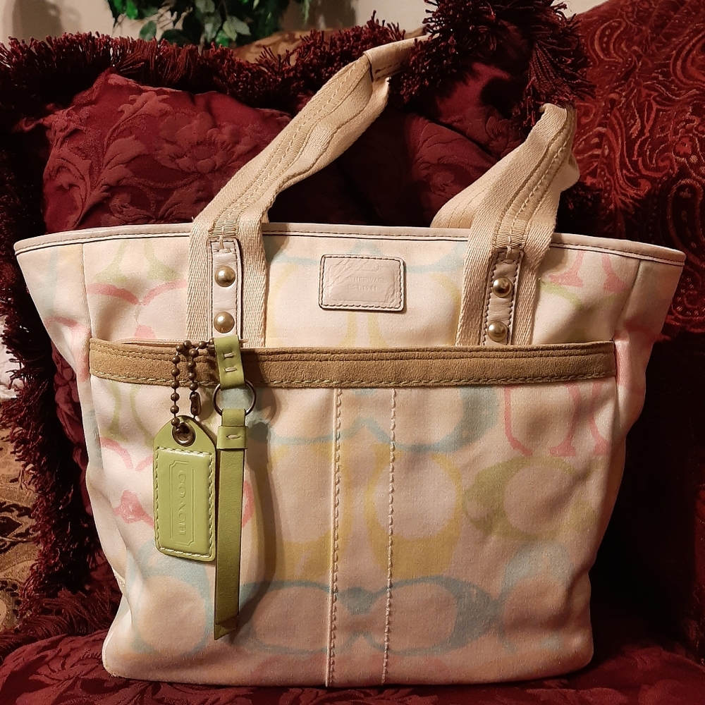Multi color Coach tote